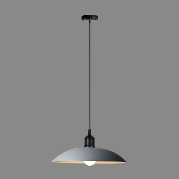 Suspension luminaire à disque en fer forgé à personnalité simple industrielle 1 lumière 
