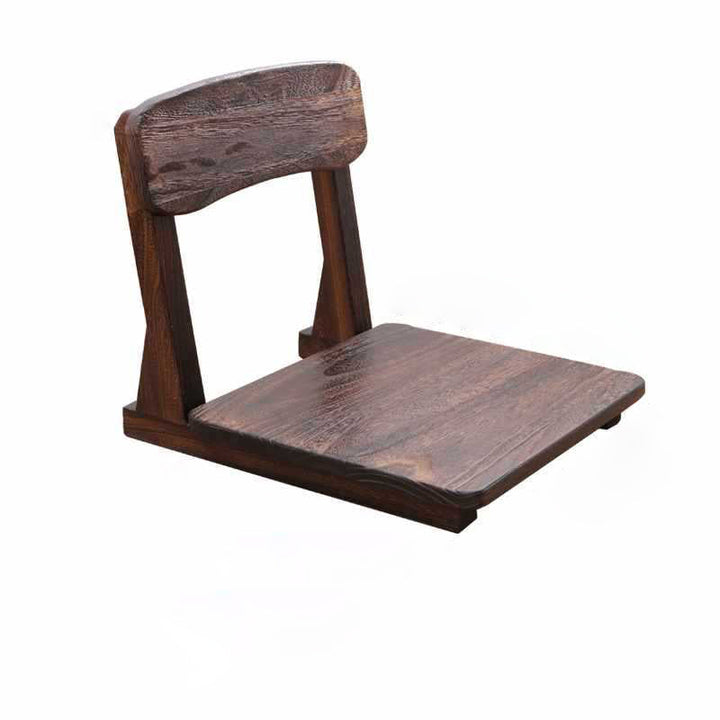 Traditioneller japanischer quadratischer Paulownia-Holz-Baumwoll-Leinenstuhl Tatami-Rückenlehne für den Unterhaltungsraum 