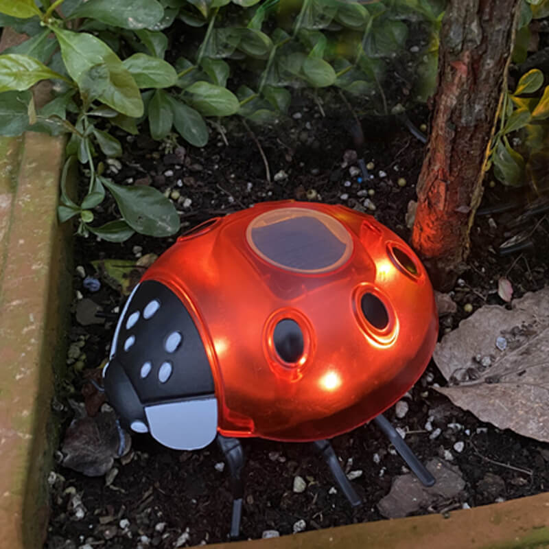 Luz de Cerca de Césped al Aire Libre LED de Plástico Creativa de Animal Escarabajo Impermeable Solar 