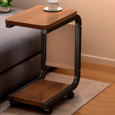 Table d'appoint carrée moderne minimaliste en panneau de densité avec 1 rangement pour salon 