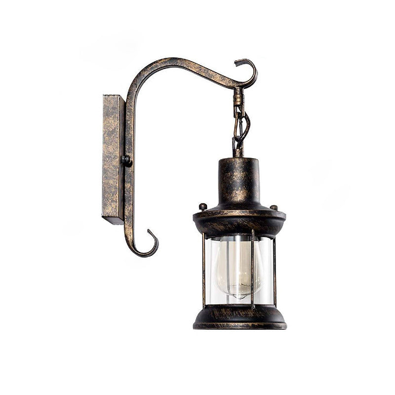 Vintage Rustic Kerosene Lantern 1-Light Wall Sconce Lamp