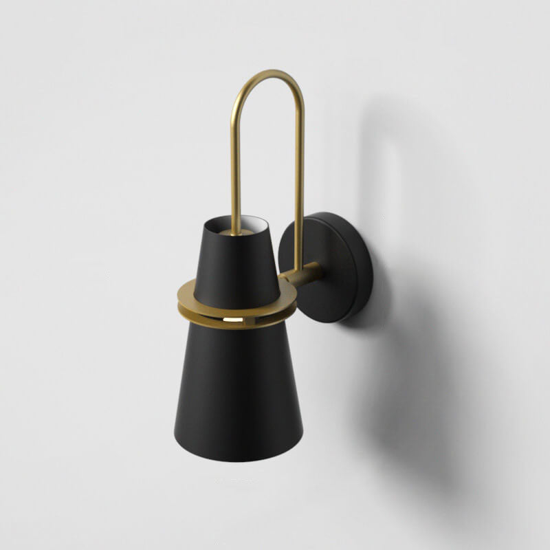 Contemporary Scandinavian Horn Iron 1-Light Wall Sconce Lamp For Bedroom