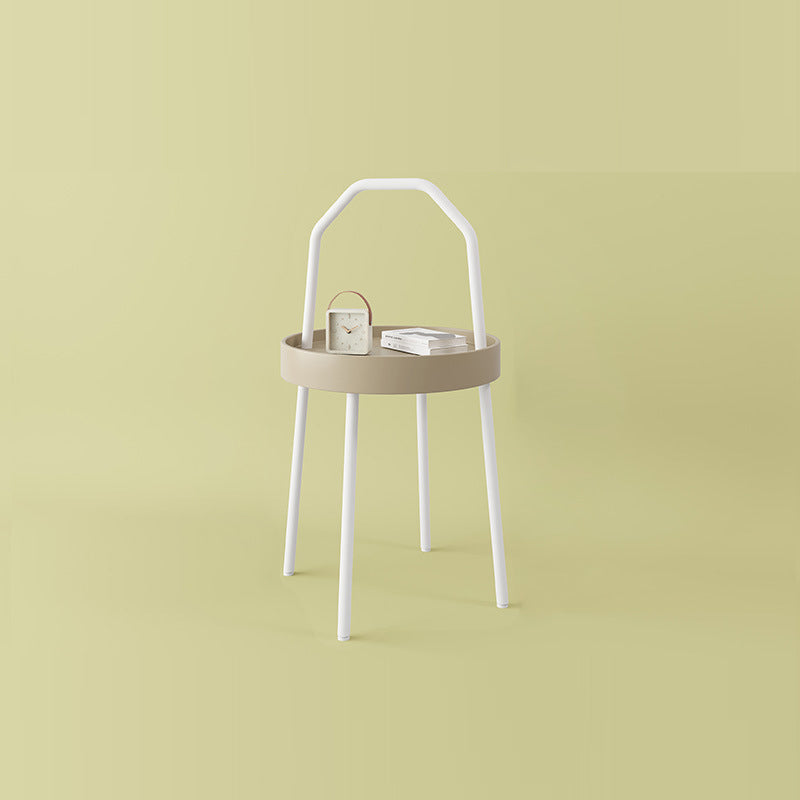 Mesa de café redonda minimalista moderna de hierro y PC de 1 nivel para sala de estar 