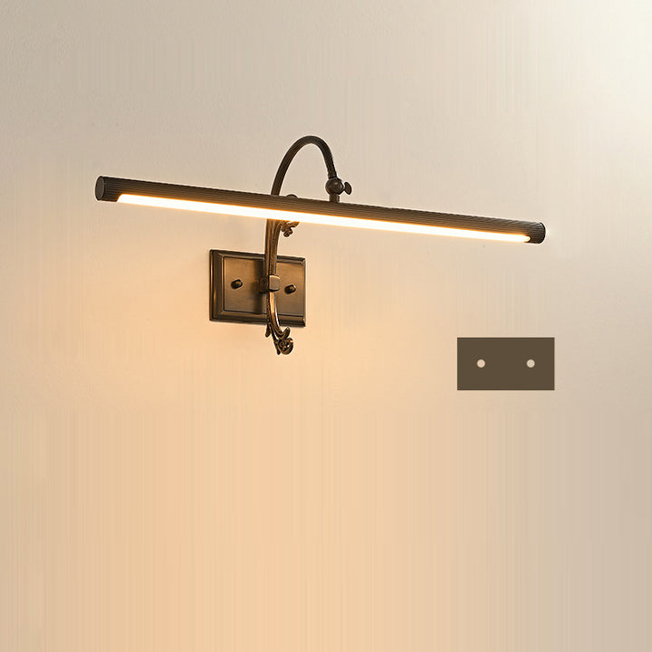 Applique murale LED en cuivre linéaire moderne de style milieu du siècle pour chambre à coucher 