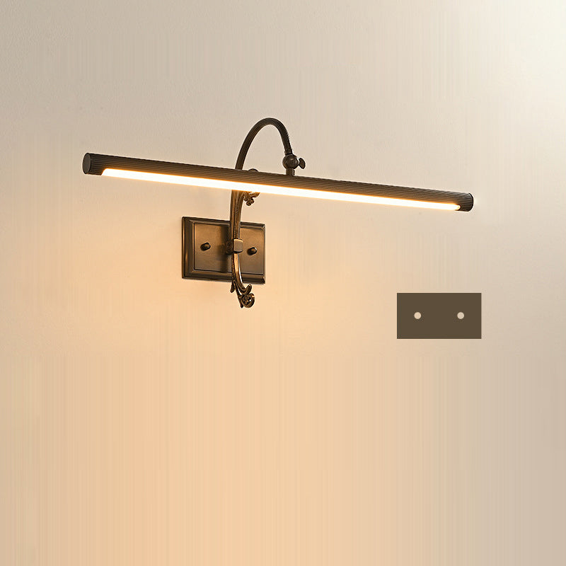 Moderne Mid-Century Linear All Copper LED Wandleuchte Lampe für Schlafzimmer 