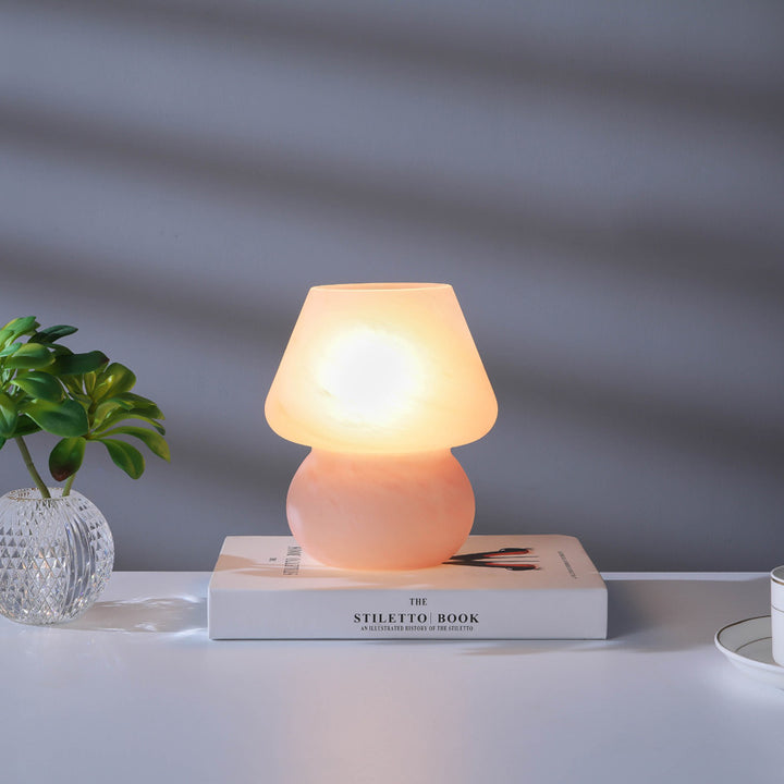 Moderne Einfachheit Glas Pilz 1-Licht Tischlampe für das Schlafzimmer 