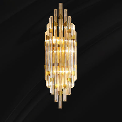 Zeitgenössische Luxus Streifen Hardware Kristall 2/4 Licht Wandleuchte Lampe für Wohnzimmer 