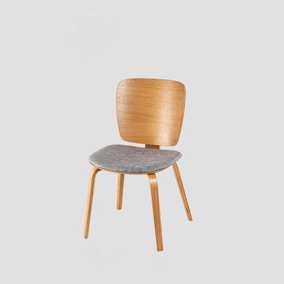 Chaise de salle à manger en bois avec revêtement en cuir PU simplicité contemporaine pour salon 