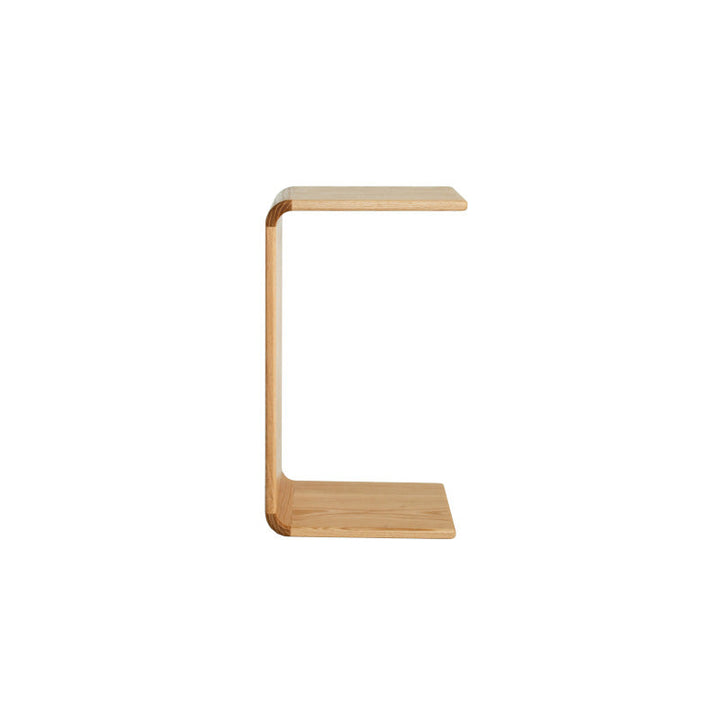 Mesa Auxiliar Cuadrada Rectangular Nórdica Contemporánea en Forma de C de Madera de Nogal para Sala de Estar 