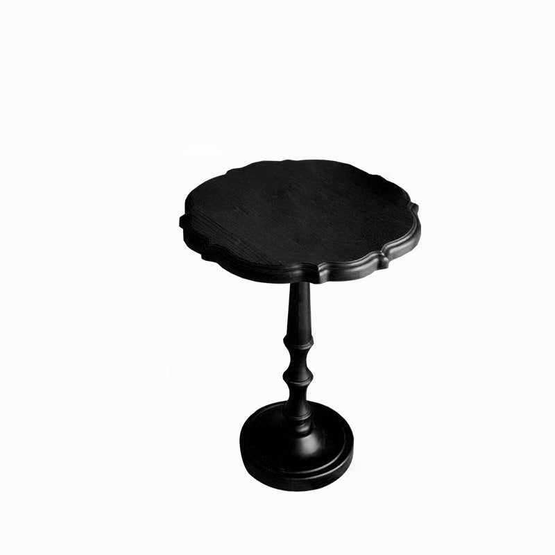 Mesa de café redonda vintage tradicional de abedul con encaje para sala de estar 