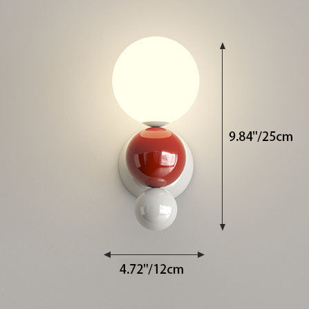 Lámpara de Aplique de Pared de 1 Luz de Hierro de Plástico en Forma de Perla Estilo Crema Francesa 
