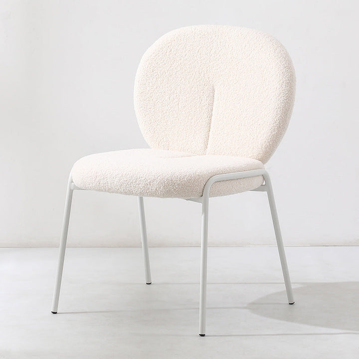 Tabouret de coiffeuse contemporain nordique en velours avec pieds en métal et dossier rond pour chambre 