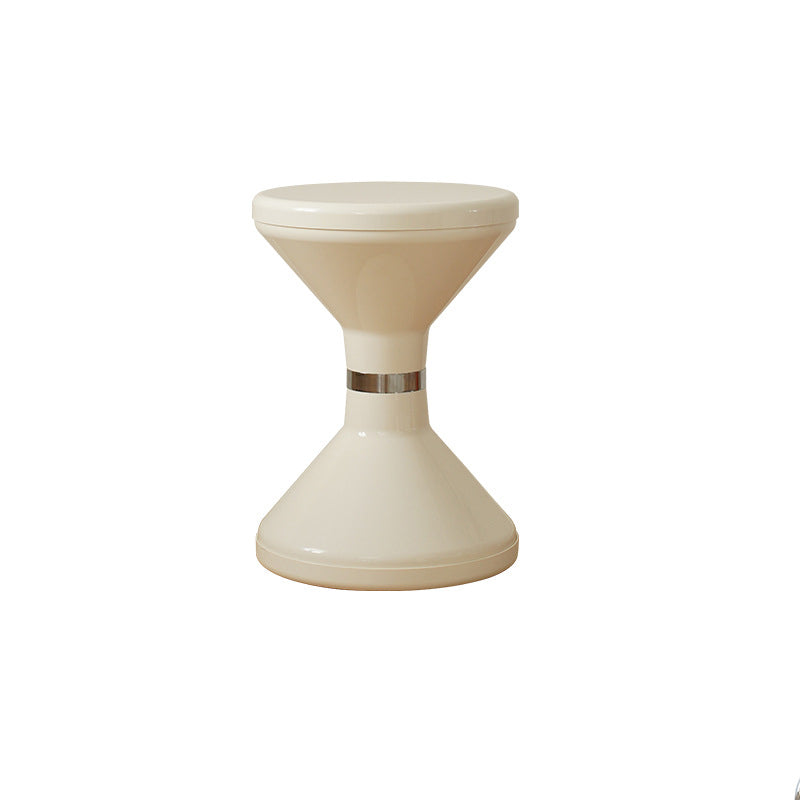 Contemporary Creative Round Plastic Vanity Stool Backless Armless For Living Room