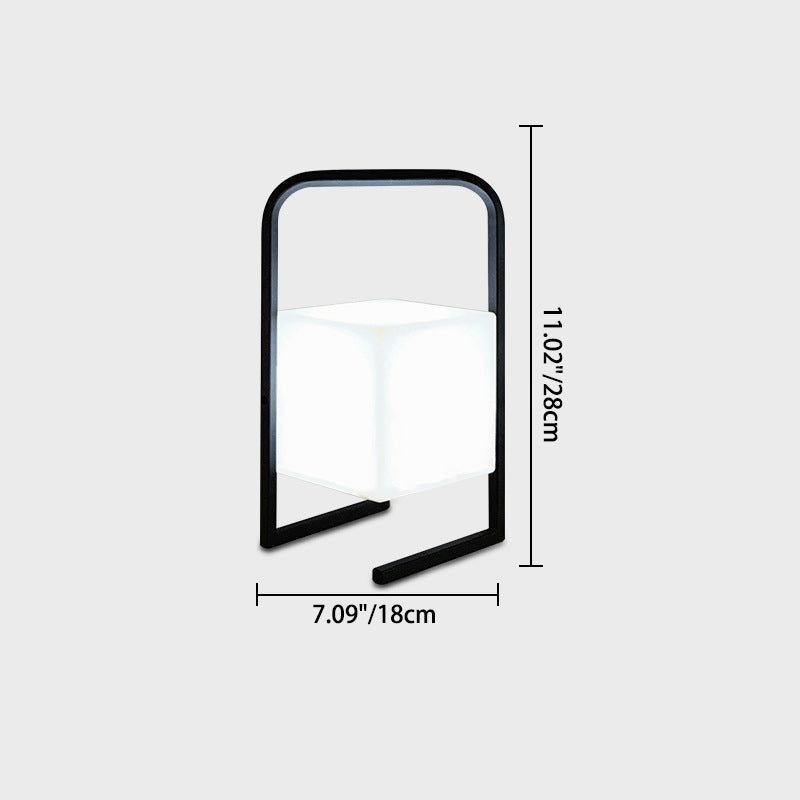 Lampe de table LED suspendue rechargeable en forme de boule, œuf, cube, cylindre en métal nordique contemporain pour chevet 