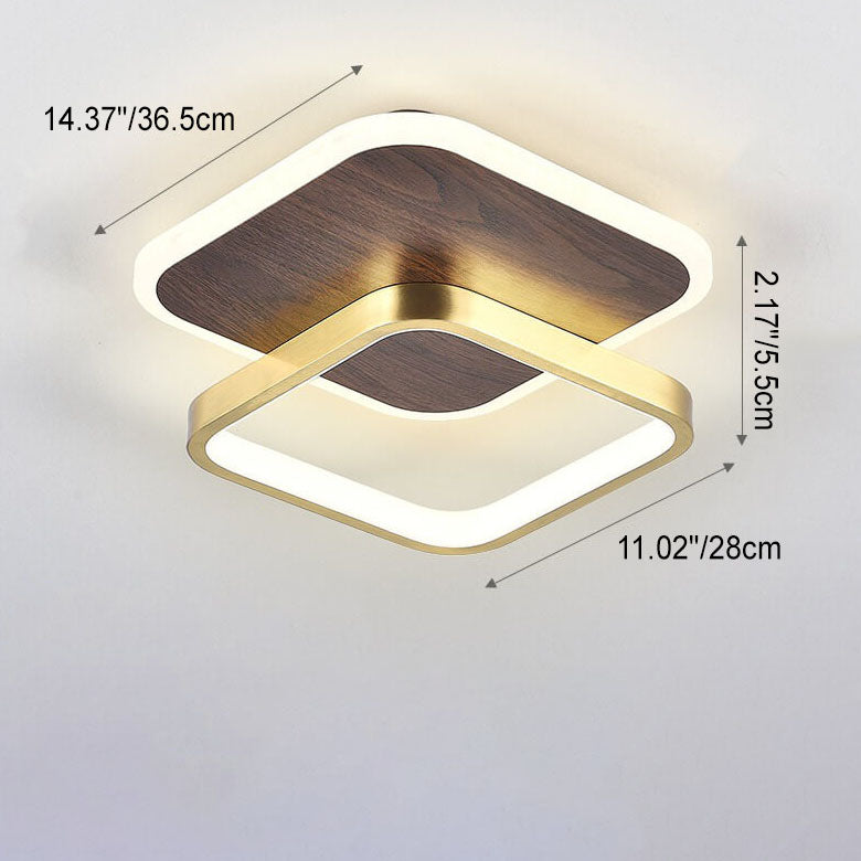 Lumière de Plafond Semi-Encastrée LED Carrée Circulaire en Aluminium Minimaliste Moderne 