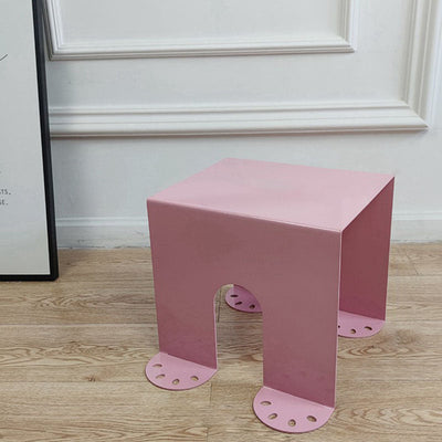 Table d'appoint carrée minimaliste moderne en plaque laminée à froid à 4 pieds pour salon 