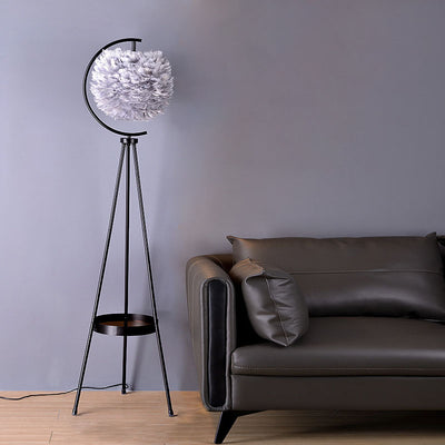 Zeitgenössische kreative Eisenfeder-Stativ Stehlampe mit 1 Licht für das Schlafzimmer 