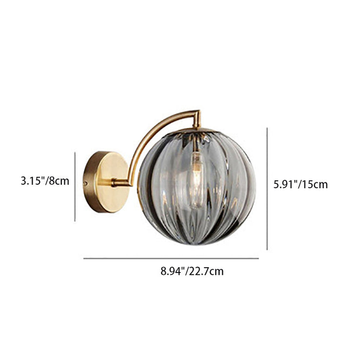 Zeitgenössische skandinavische runde Kugel Eisen Glas 1-Licht Wandleuchte Lampe für Wohnzimmer