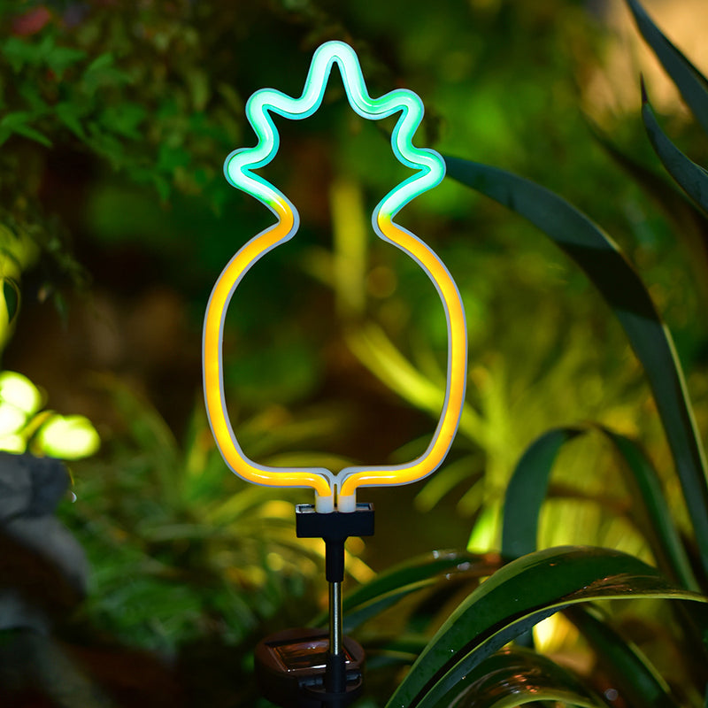 ضوء خارجي LED من الفولاذ المقاوم للصدأ PVC خط أناناس شجرة جوز الهند مقاوم للماء شمسي حديث وبسيط للحديقة 