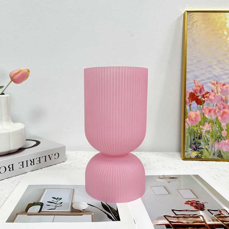 Lampe de table moderne minimaliste en verre cylindre avec entonnoir 1 lumière pour chambre 