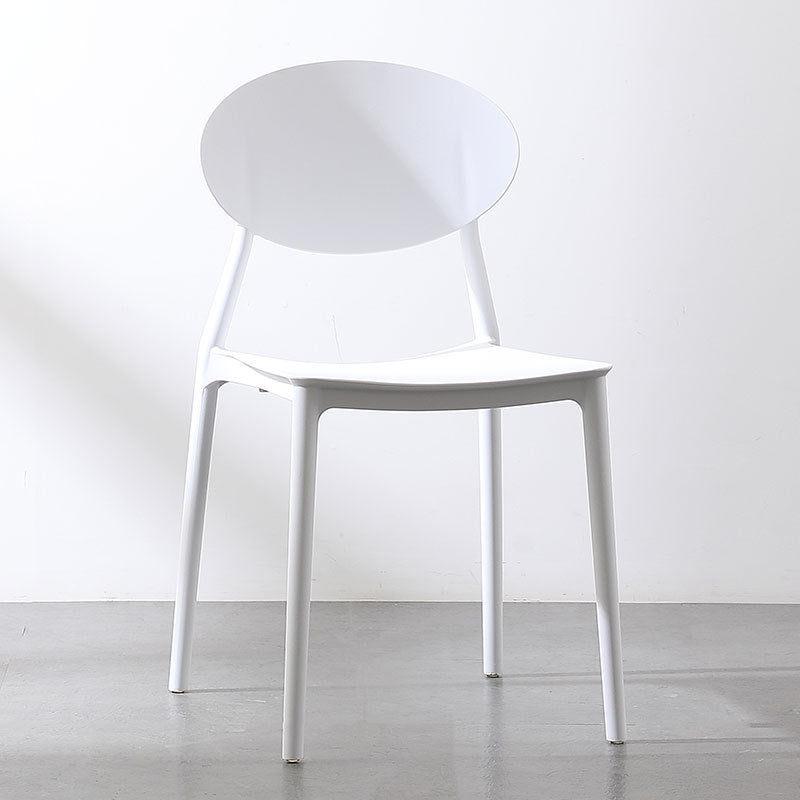 Contemporary Nordic Square PP Dining Chair Backrest Armless For Dining Room