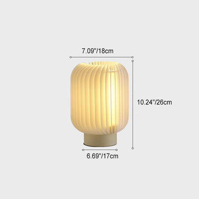 مصباح طاولة LED بقاعدة من الحديد والأكريليك والقماش بتصميم دائري بسيط وعصري لغرفة النوم 