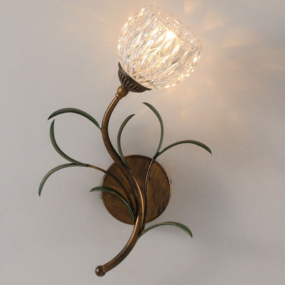 Modern Minimalist Art Glass Flower 1/2-Light Wall Sconce Lamp