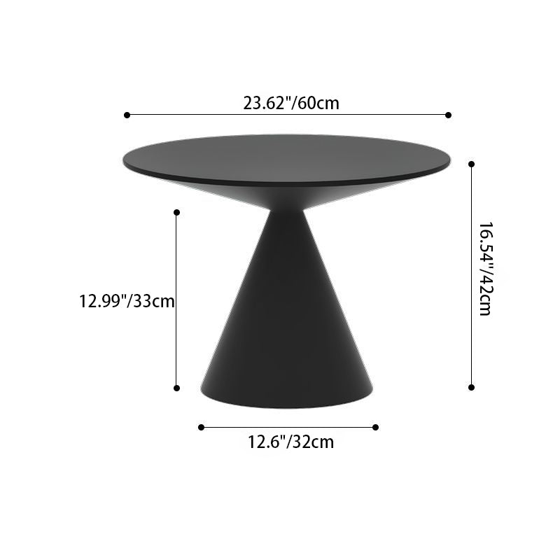 Moderner minimalistischer runder Kegel-Aluminium-Metall-Beistelltisch 1-stufig für das Wohnzimmer 