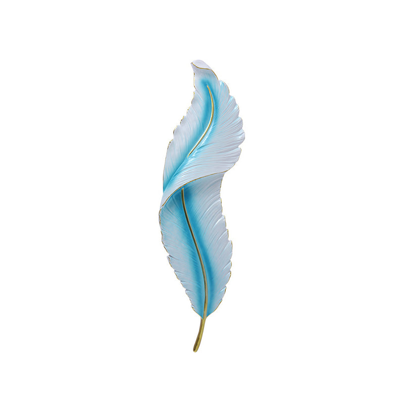 Lámpara de pared impermeable LED de resina creativa contemporánea con imitación de pluma de pavo real para sala de estar 