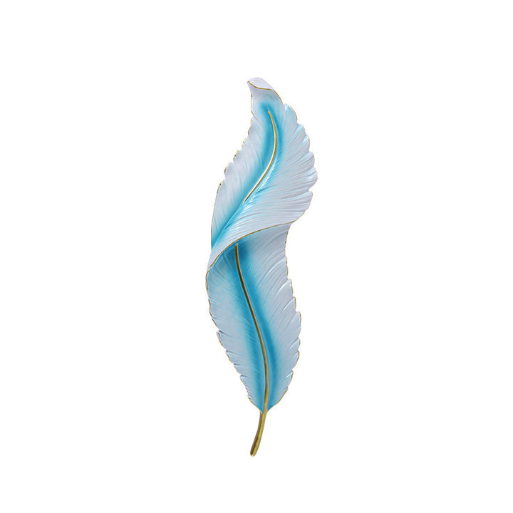 Lámpara de pared impermeable LED de resina creativa contemporánea con imitación de pluma de pavo real para sala de estar 