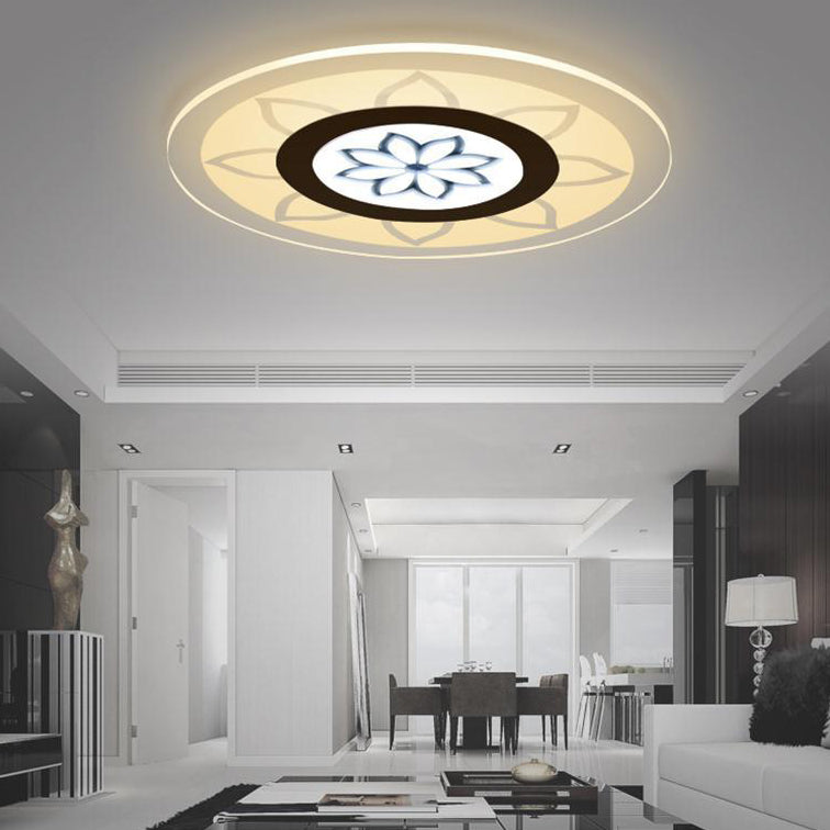 Moderne Einfachheit Eisen Acryl Runde Blume Lassen LED Unterputz Deckenleuchte Für Wohnzimmer 