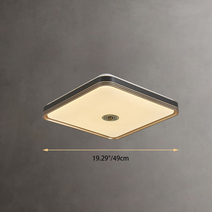 Luz de techo LED de montaje empotrado geométrica cuadrada de acrílico chino tradicional para sala de estar 