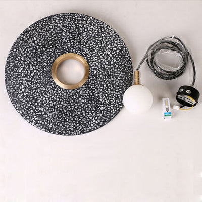 Nordic Creative Terrazzo Planet Disc 1-Light Pendant Light