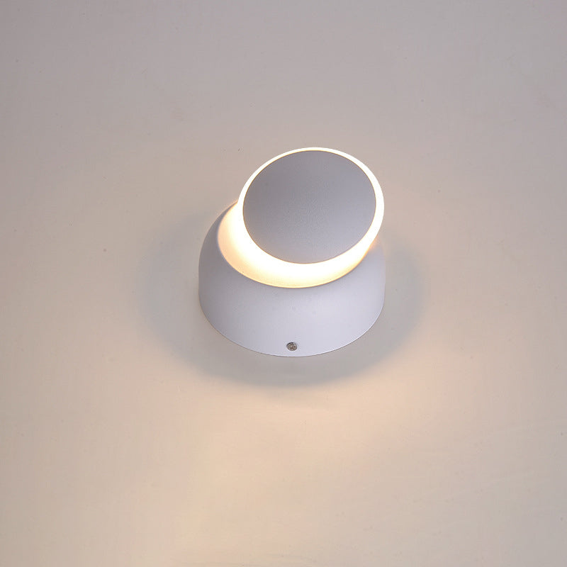 Moderne unbedeutende runde drehbare Aluminium-PC-LED-Wandleuchterlampe für Schlafzimmer