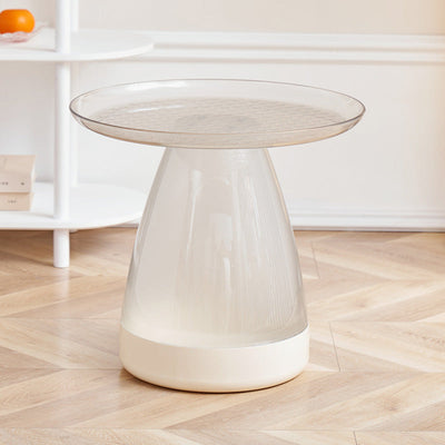 Mesa de café contemporánea creativa redonda de cono de plástico PET para sala de estar 