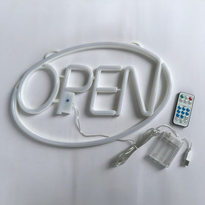 Modern Art Deco Waterproof PS OPEN LED Outdoor Hanging Neon Wall Sconce Lamp For Dining Room