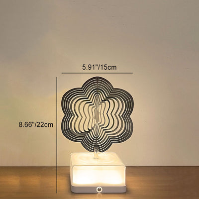 Modern Art Deco Stainless Steel ABS Cubic Base Multishape Rechargeable USB LED Table Lamp Night Light For Bedside