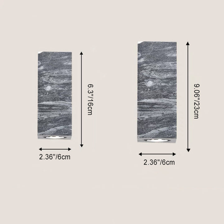 Lámpara Aplique de Pared Moderna Minimalista Cilindro Rectángulo Madera Greystone de 1 Luz Para Sala de Estar 