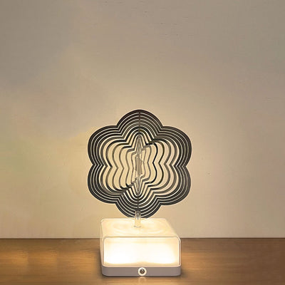 Modern Art Deco Stainless Steel ABS Cubic Base Multishape Rechargeable USB LED Table Lamp Night Light For Bedside