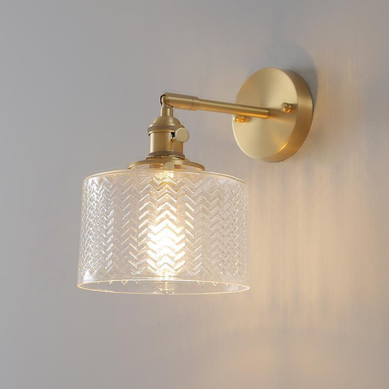 Nordic Minimalist Creative Brass Cylinder 1-Light Wall Sconce Lamp