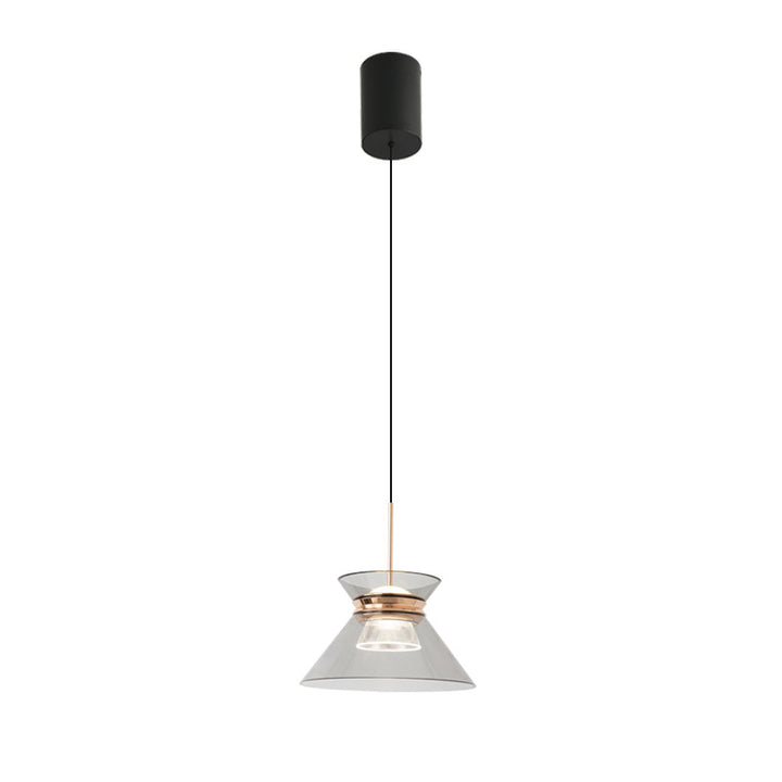 Modern Simplicity Aluminum Acrylic Tapered Hourglass LED Pendant Light For Bedside