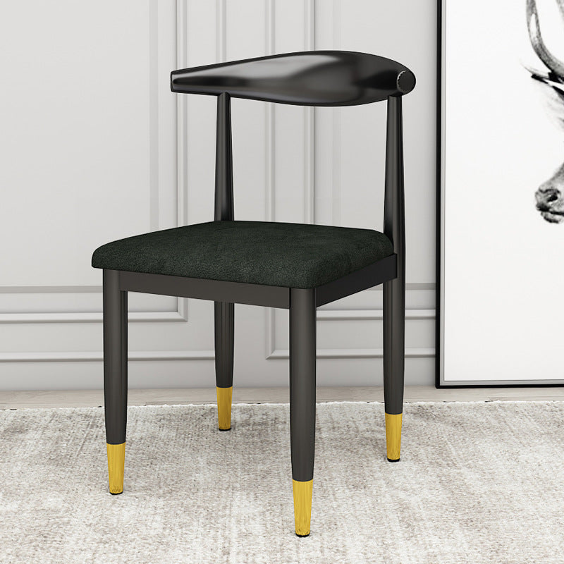 Dossier de chaise de salle à manger en cuir PU carré de luxe contemporain pour salle à manger 
