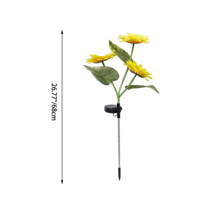 Lumière de jardin extérieure pour pelouse avec prise de terre à LED en acier inoxydable ABS sérigraphie tournesol créative contemporaine 