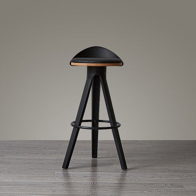 Tabouret de bar rond en plastique minimaliste moderne avec trois pieds hauts pour salle à manger 