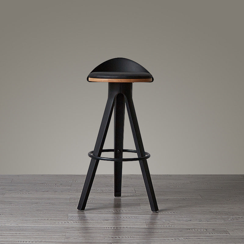 Tabouret de bar rond en plastique minimaliste moderne avec trois pieds hauts pour salle à manger 