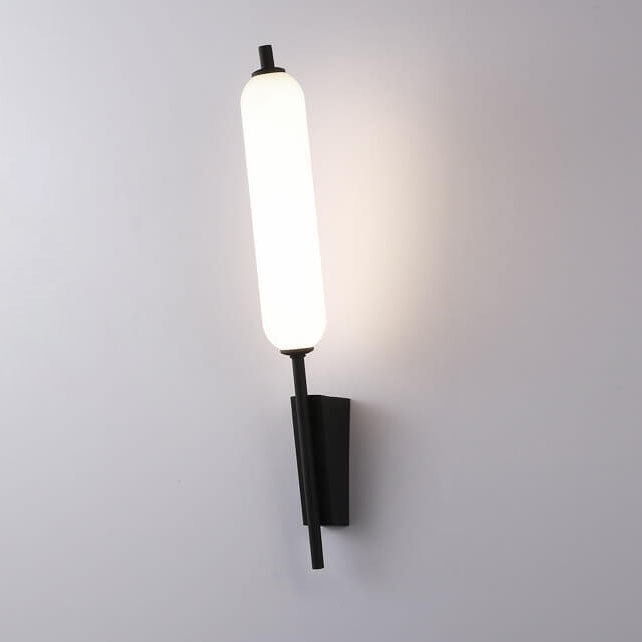 Aplique de pared LED de hierro y PC con brazo recto y diseño minimalista moderno para sala de estar y dormitorio 