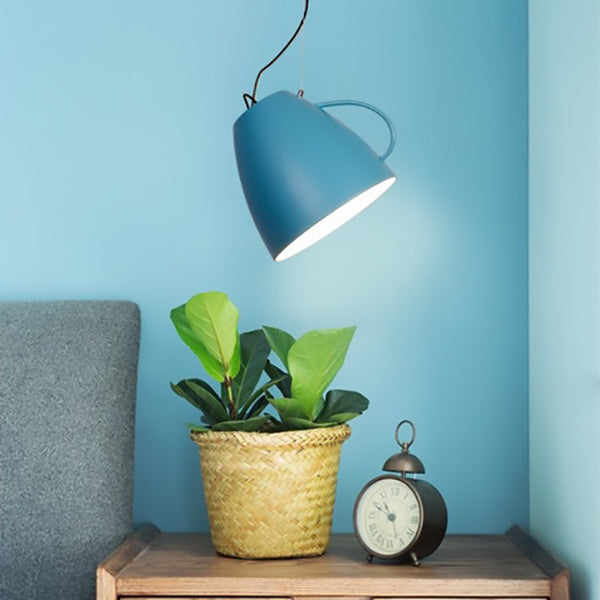 Contemporary Nordic Cup Shape Aluminum 1-Light Pendant Light For Living Room