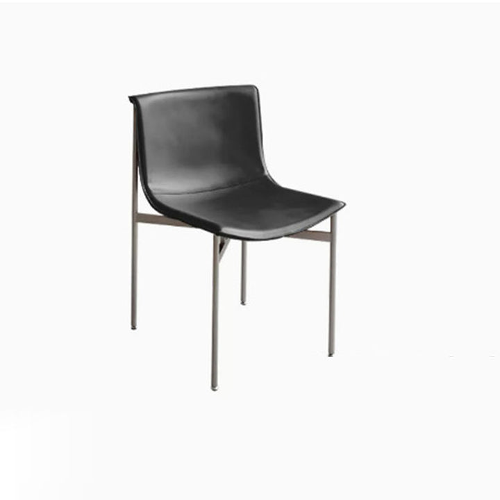 Modern Minimalist Square Cushion Microfiber Leather Stainless Steel High Resilience Sponge Dining Chair Backrest For Dining Room