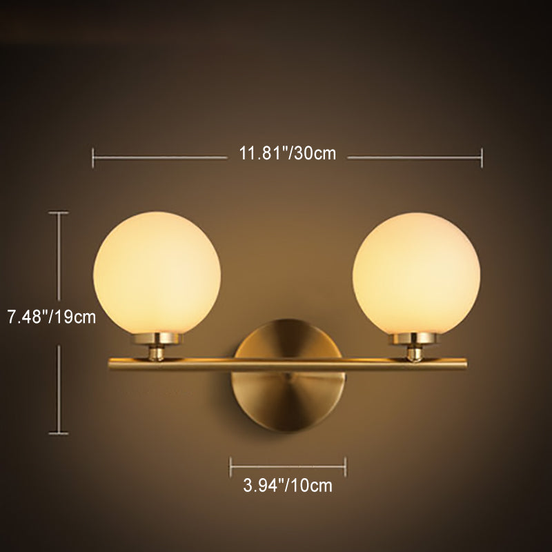 Moderne Mid-Century Glaskugel 1/2/3-Licht Wandleuchte Lampe für Schlafzimmer 