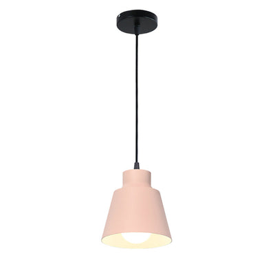 Modern Minimalist Macaron Round Cup Iron 1-Light Pendant Light For Living Room